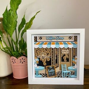 3D Coffee Shop Shadowbox